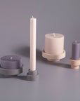 latte + donkey | escc small pillar candle | soy - blend unscented candles - porter green | style + sustainability