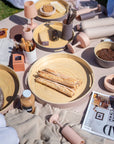 latte + donkey | privv | vegan leather waterproof picnic rug - porter green | style + sustainability