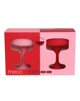 cherry + blush | mecc | unbreakable silicone cocktail coupes | porter green, coupe cocktail glass, coupe glass, coloured cocktail glasses, unbreakable cocktail glasses, cocktail glasses australia