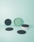 mist + ink | ciss | unbreakable silicone coasters - porter green | style + sustainability