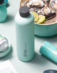 mist + ink | driss | insulated stainless steel water bottle - porter green | style + sustainability