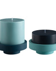 mist + ink | escc large pillar candle | soy - blend unscented candles - porter green | style + sustainability
