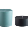 mist + ink | escc large pillar candle | soy - blend unscented candles - porter green | style + sustainability