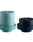 mist + ink | escc large pillar candle | soy - blend unscented candles - porter green | style + sustainability