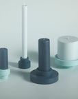 mist + ink | escc medium pillar candle | soy - blend unscented candles - porter green | style + sustainability