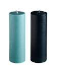 mist + ink | escc medium pillar candle | soy - blend unscented candles - porter green | style + sustainability