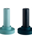 mist + ink | escc medium pillar candle | soy - blend unscented candles - porter green | style + sustainability
