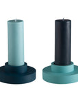 mist + ink | escc medium pillar candle | soy - blend unscented candles - porter green | style + sustainability