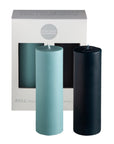 mist + ink | escc medium pillar candle | soy - blend unscented candles - porter green | style + sustainability