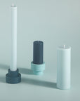 mist + ink | escc medium pillar candle | soy - blend unscented candles - porter green | style + sustainability