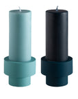 mist + ink | escc small pillar candle | soy - blend unscented candles - porter green | style + sustainability