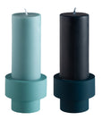 mist + ink | escc small pillar candle | soy - blend unscented candles - porter green | style + sustainability