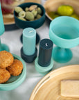 mist + ink | escc small pillar candle | soy - blend unscented candles - porter green | style + sustainability