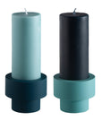 mist + ink | escc small pillar candle | soy - blend unscented candles - porter green | style + sustainability