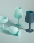 mist + ink | stemm | silicone unbreakable wine glasses - porter green | style + sustainability