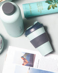 mist + ink | urbb | biodegradable bamboo coffee cup - porter green | style + sustainability
