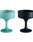 mist + ink | mecc | unbreakable silicone cocktail coupes | porter green, coupe cocktail glass, coupe glass, coloured cocktail glasses, unbreakable cocktail glasses, cocktail glasses australia