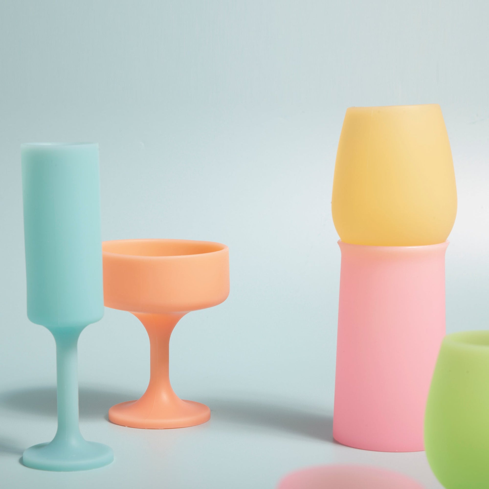pavone | seff | silicone unbreakable champagne flute - porter green | style + sustainability