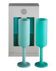 pavone | seff | silicone unbreakable champagne flute - porter green | style + sustainability
