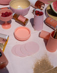 peach + petal | ciss | unbreakable silicone coasters - porter green | style + sustainability