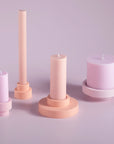 peach + petal | escc large pillar candle | soy - blend unscented candles - porter green | style + sustainability
