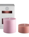 peach + petal | escc large pillar candle | soy - blend unscented candles - porter green | style + sustainability