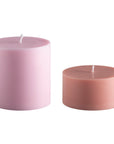peach + petal | escc large pillar candle | soy - blend unscented candles - porter green | style + sustainability