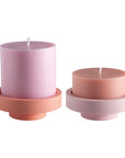 peach + petal | escc large pillar candle | soy - blend unscented candles - porter green | style + sustainability