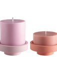 peach + petal | escc large pillar candle | soy - blend unscented candles - porter green | style + sustainability