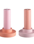 peach + petal | escc medium pillar candle | soy - blend unscented candles - porter green | style + sustainability