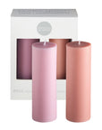 peach + petal | escc medium pillar candle | soy - blend unscented candles - porter green | style + sustainability