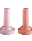 peach + petal | escc medium pillar candle | soy - blend unscented candles - porter green | style + sustainability