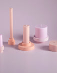 peach + petal | escc medium pillar candle | soy - blend unscented candles - porter green | style + sustainability