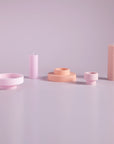 peach + petal | escc medium pillar candle | soy - blend unscented candles - porter green | style + sustainability