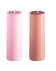 peach + petal | escc medium pillar candle | soy - blend unscented candles - porter green | style + sustainability