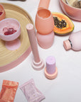 peach + petal | escc small pillar candle | soy - blend unscented candles - porter green | style + sustainability