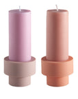 peach + petal | escc small pillar candle | soy - blend unscented candles - porter green | style + sustainability