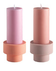 peach + petal | escc small pillar candle | soy - blend unscented candles - porter green | style + sustainability