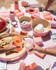 peach + petal | privv | vegan leather waterproof picnic rug - porter green | style + sustainability