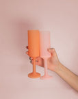 peach + petal | seff | silicone unbreakable champagne flute - porter green | style + sustainability