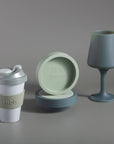 sage + olive | ciss | unbreakable silicone coasters - porter green | style + sustainability
