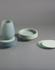sage + olive | ciss | unbreakable silicone coasters - porter green | style + sustainability