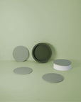 sage + olive | ciss | unbreakable silicone coasters - porter green | style + sustainability