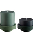 sage + olive | escc large pillar candle | soy - blend unscented candles - porter green | style + sustainability