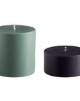 sage + olive | escc large pillar candle | soy - blend unscented candles - porter green | style + sustainability