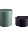sage + olive | escc large pillar candle | soy - blend unscented candles - porter green | style + sustainability