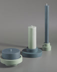 sage + olive | escc large pillar candle | soy - blend unscented candles - porter green | style + sustainability