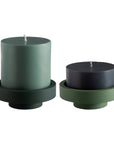 sage + olive | escc large pillar candle | soy - blend unscented candles - porter green | style + sustainability
