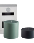 sage + olive | escc large pillar candle | soy - blend unscented candles - porter green | style + sustainability