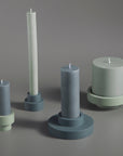 sage + olive | escc medium pillar candle | soy - blend unscented candles - porter green | style + sustainability